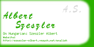 albert szeszler business card